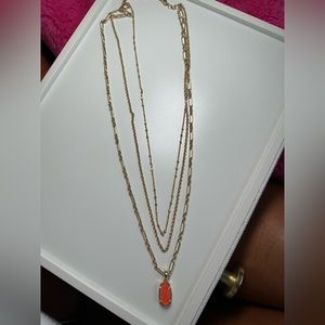 Kendra Scott Triple strand Elisa necklace in limited edition coral